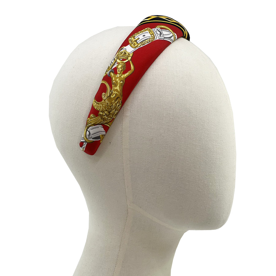 Headband made from Hermes BRides de Gala Twilly