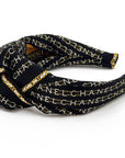 Chanel scarf knot headband in Black and White