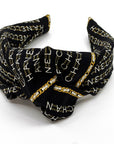 Chanel scarf knot headband in Black and White