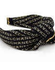 Chanel scarf knot headband in Black and White