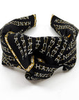 Chanel scarf knot headband in Black and White