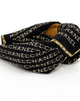 Chanel scarf knot headband in Black and White