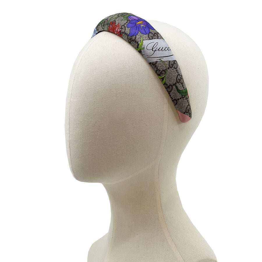 Silk Alice Headband Made from Gucci GG Floral Scarf