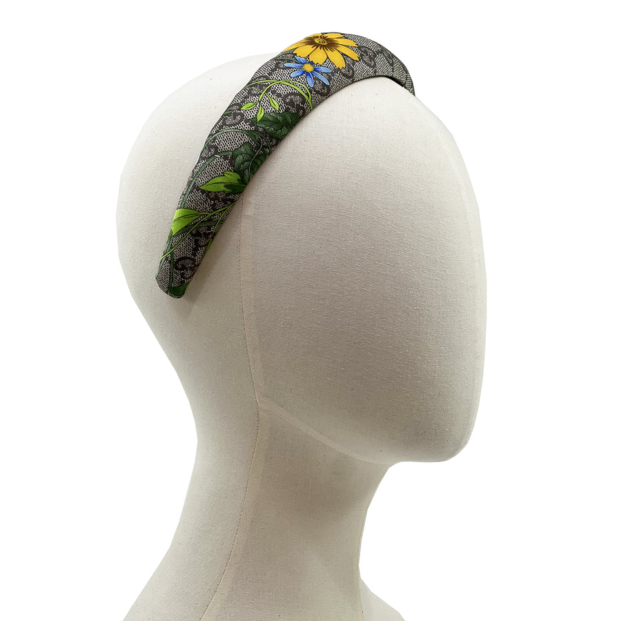 Silk Alice Headband Made from Gucci GG Floral Scarf