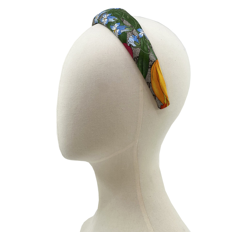 Silk Alice Headband Made from Gucci GG Floral Scarf