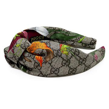 Silk Knot Headband Made from Gucci GG Floral Scarf