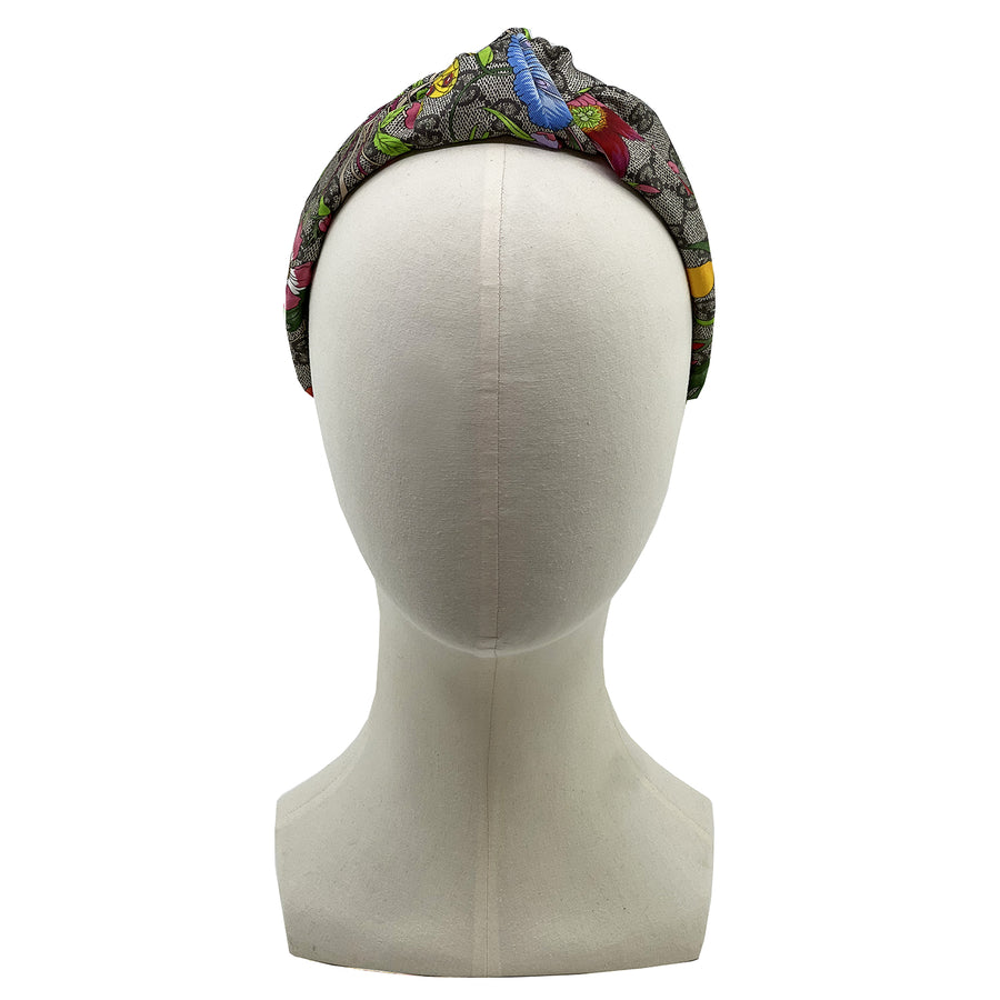 Silk Knot Headband Made from Gucci GG Floral Scarf