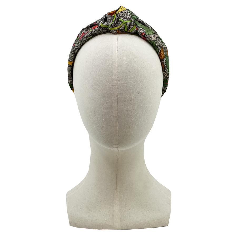 Silk Knot Headband Made from Gucci GG Floral Scarf