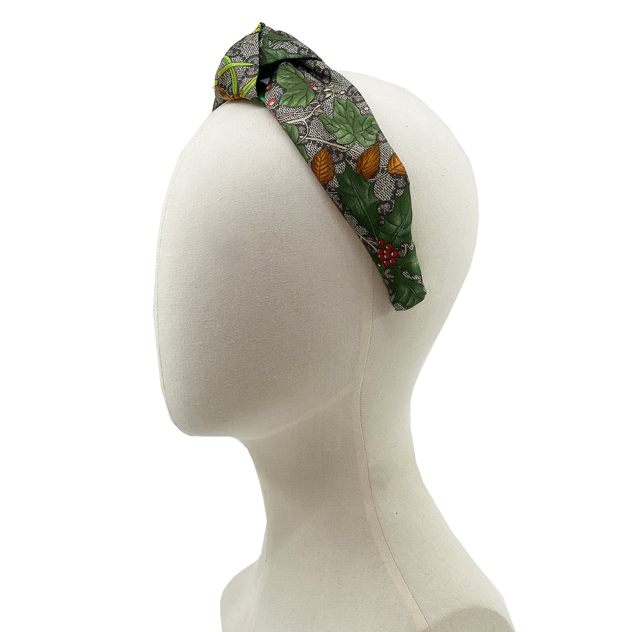 Silk Knot Headband Made from Gucci GG Floral Scarf