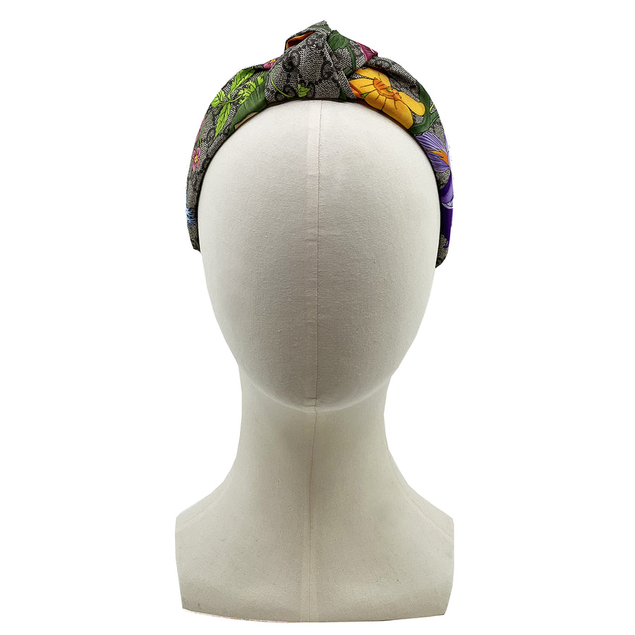 Silk Knot Headband Made from Gucci GG Floral Scarf