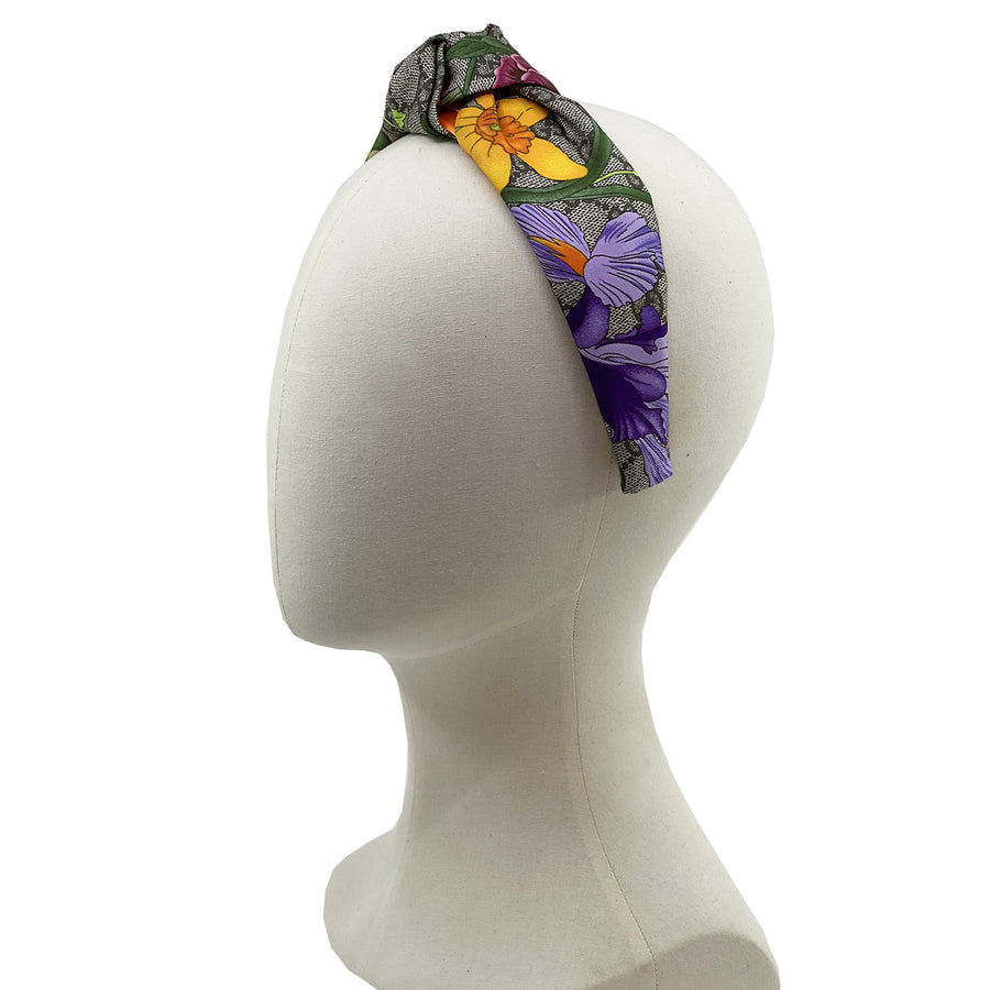 Silk Knot Headband Made from Gucci GG Floral Scarf