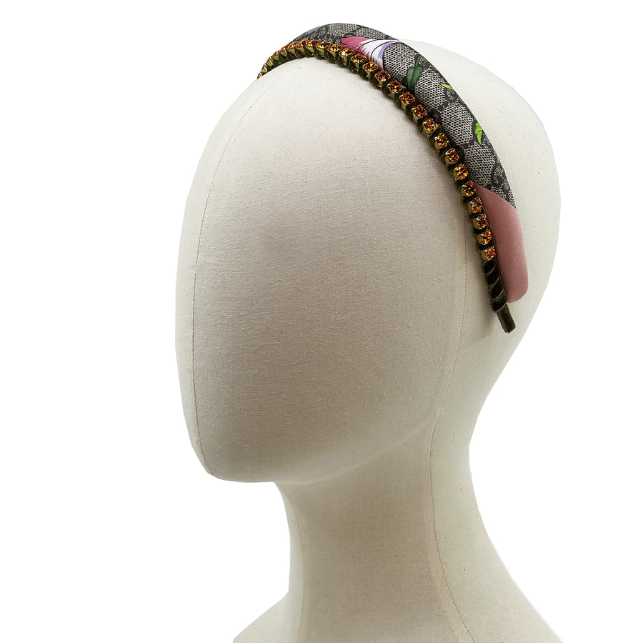 Silk Laying Headband Set Made from Gucci GG Floral Scarf