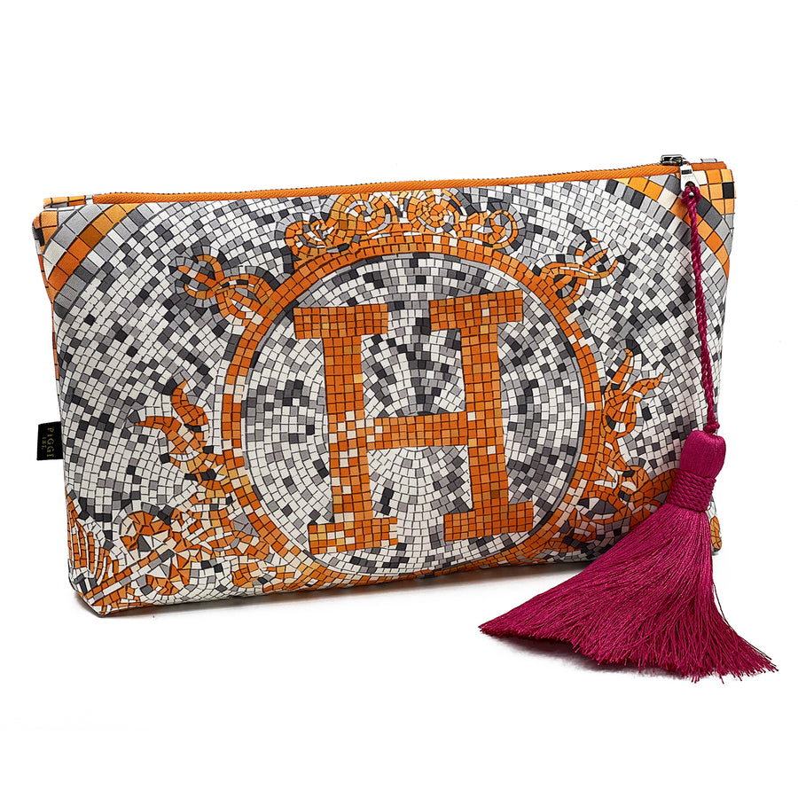 Hermes Mosaique au 24 silk clutch purse