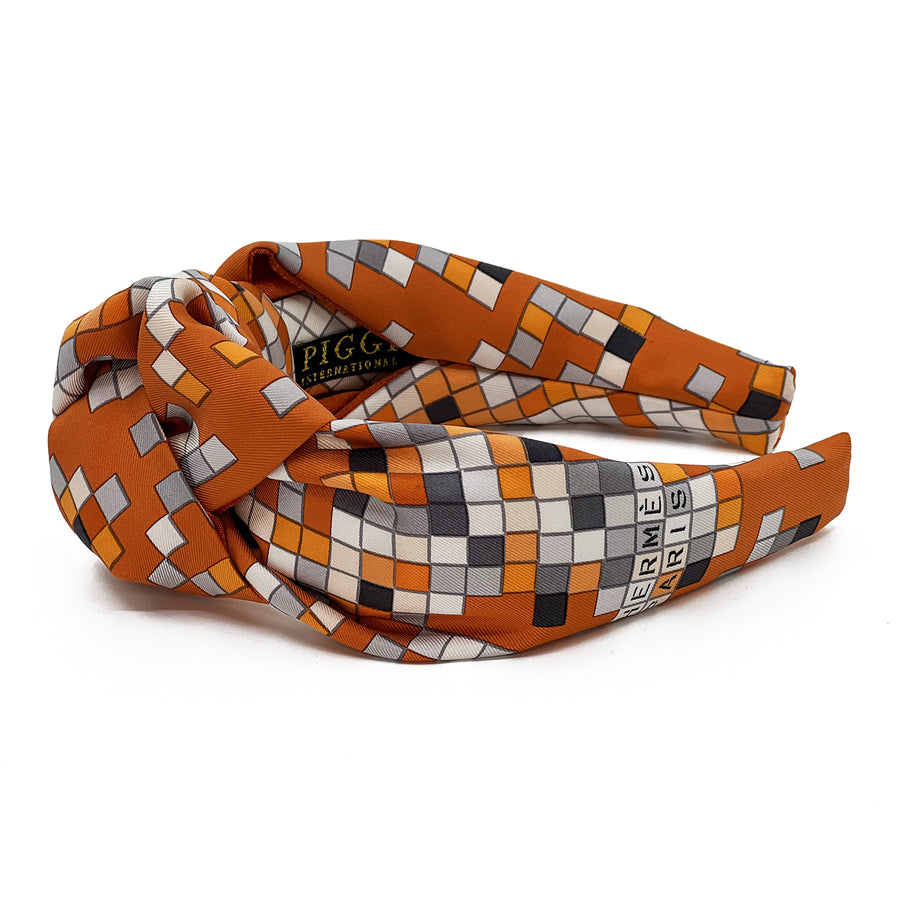 Hermes Mosaique au 24 silk knot scarf headband