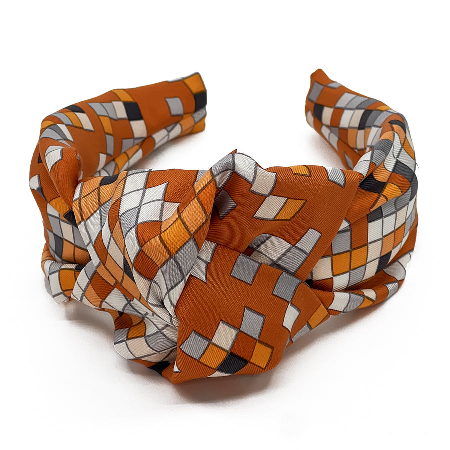 Hermes Mosaique au 24 silk knot scarf headband