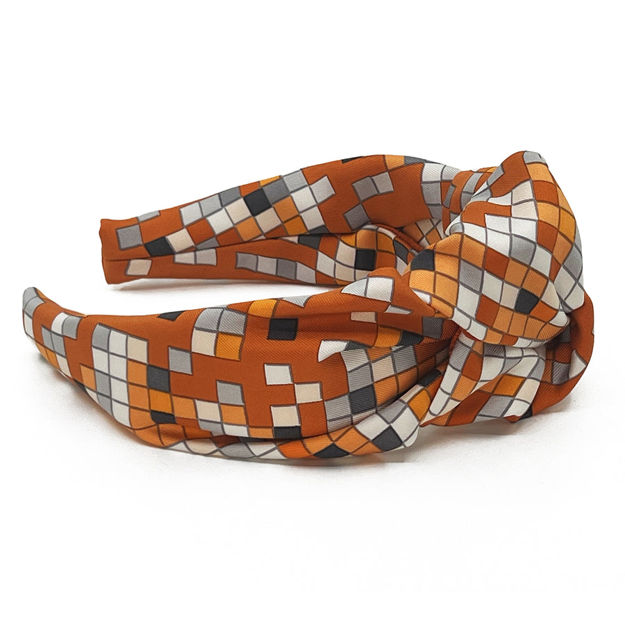 Hermes Mosaique au 24 silk knot scarf headband