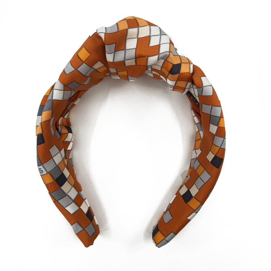 Hermes Mosaique au 24 silk knot scarf headband