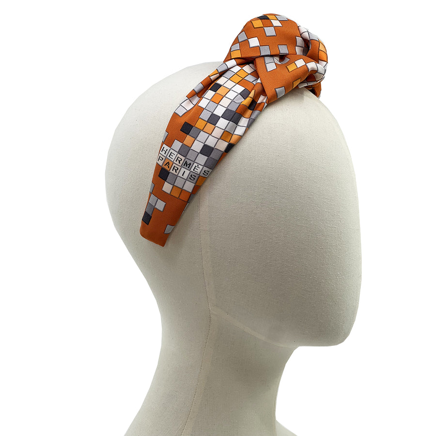 Hermes Mosaique au 24 silk knot scarf headband