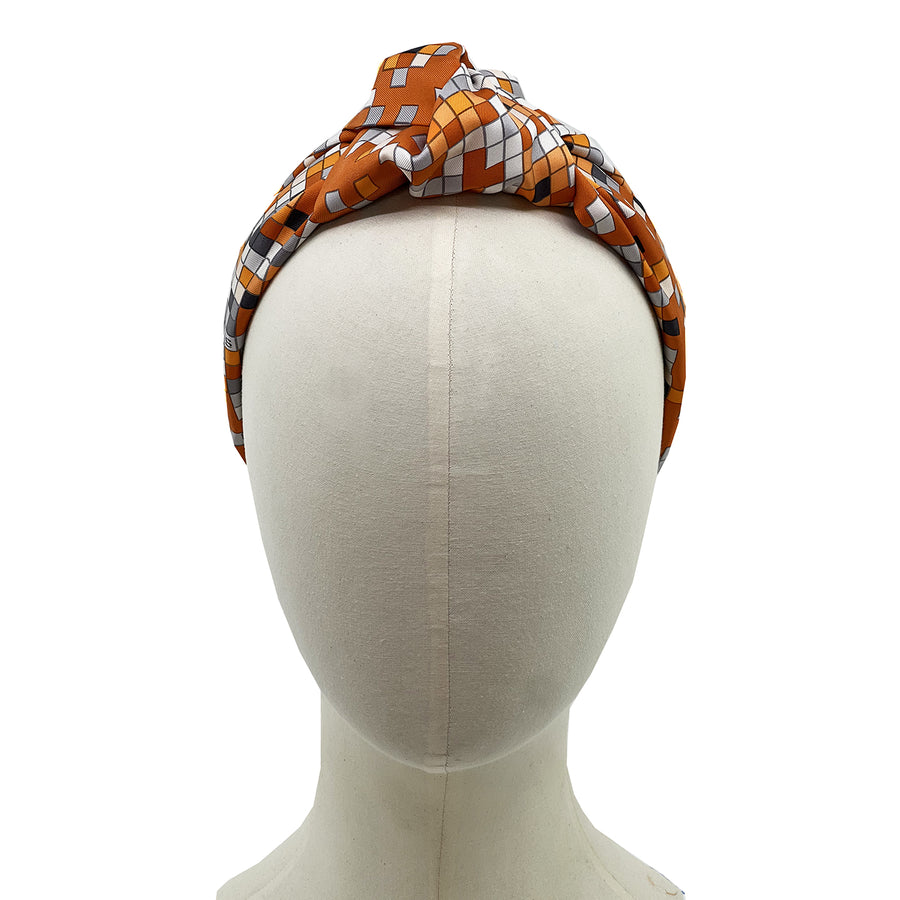 Hermes Mosaique au 24 silk knot scarf headband