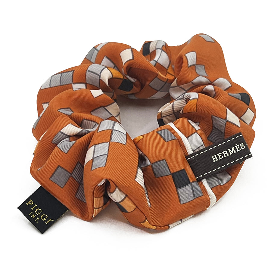 Hermes Mosaique au 24 silk scrunchie