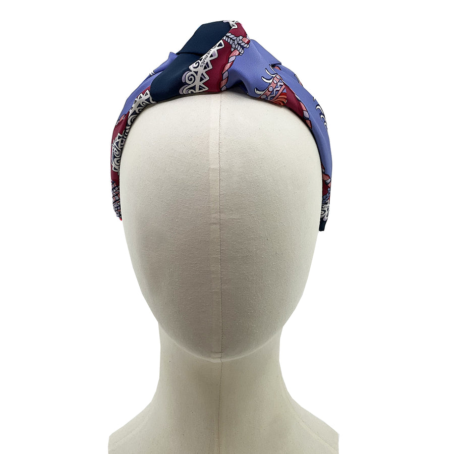 Hermes Paperoles Silk Scarf Upcycled Knot Headband