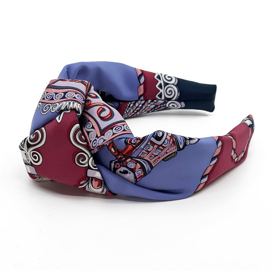 Hermes Paperoles Silk Scarf Upcycled Knot Headband