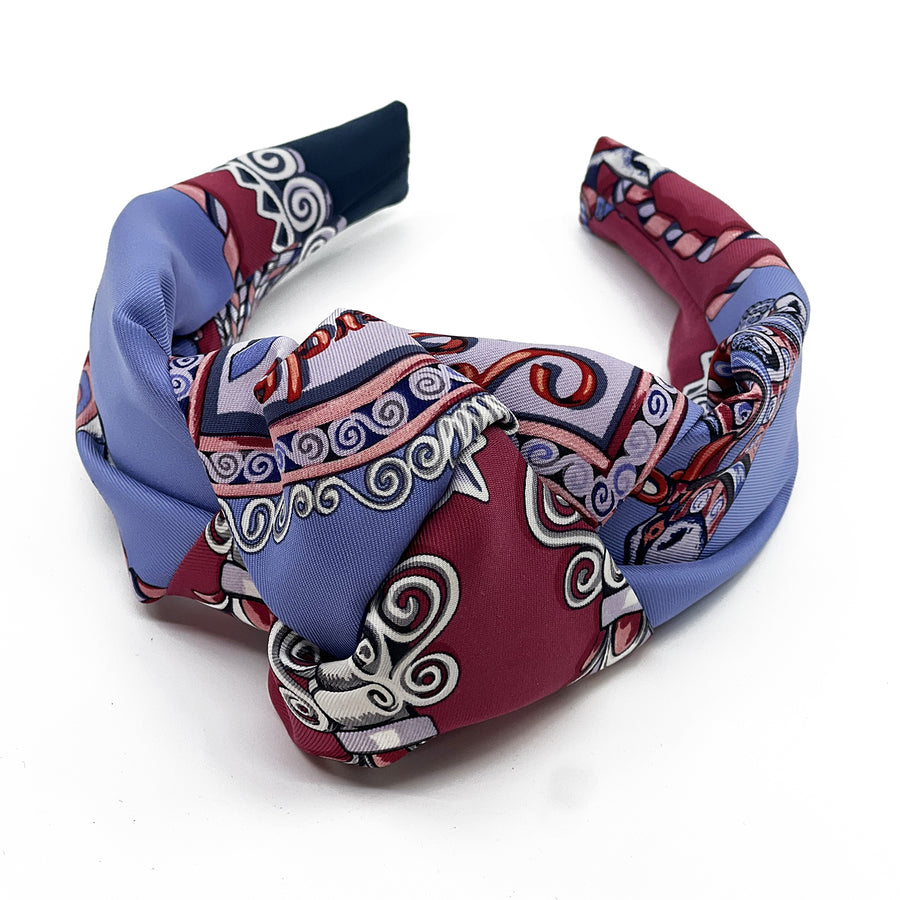 Hermes Paperoles Silk Scarf Upcycled Knot Headband