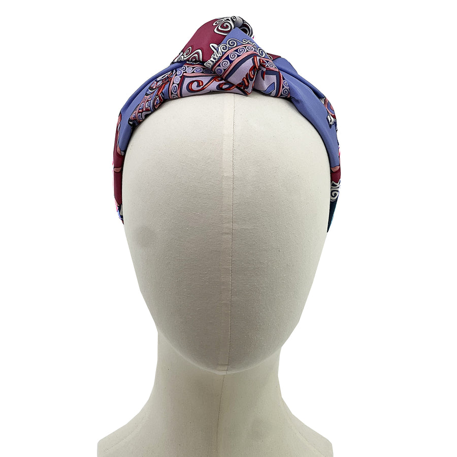 Hermes Paperoles Silk Scarf Upcycled Knot Headband