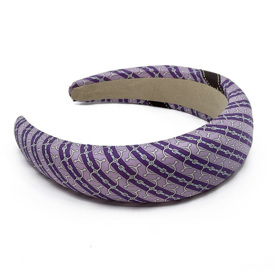 Purple H Stirrups Classic Padded Alice Headband #1