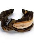 Side Knot Headband Made from LV Confidential Silk Scarf