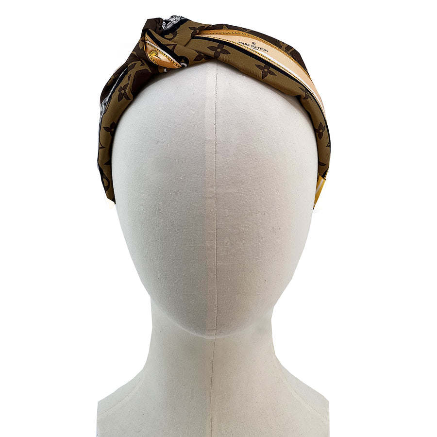 Side Knot Headband Made from LV Confidential Silk Scarf