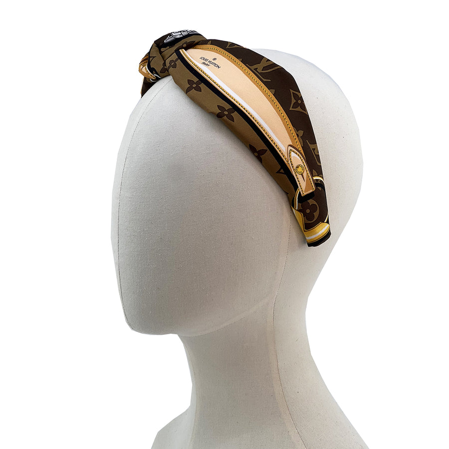 Side Knot Headband Made from LV Confidential Silk Scarf