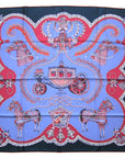 Hermes Paperoles Silk Scarf Blue and Red